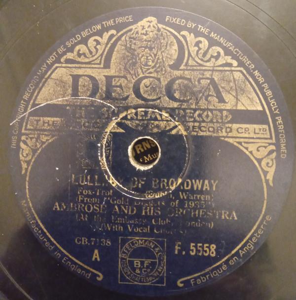 Ambrose & His Orchestra - Lullaby Of Broadway / The Words Are In My Heart