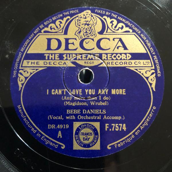 Bebe Daniels - I Can’t Love You Any More/Imagination