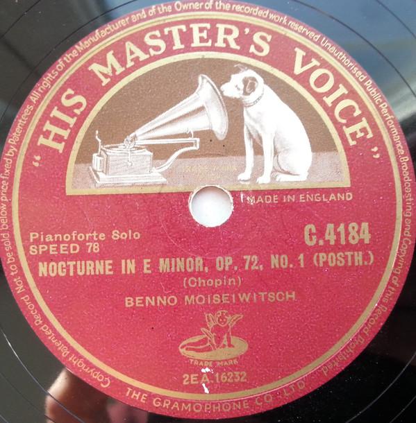 Benno Moiseiwitsch - Nocturne In E Minor, Op. 72, No. 1 (Posth.) / Fantasie-Impromptu In C Sharp Minor, Op. 66 (Posth.)