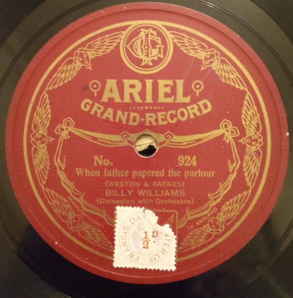 Billy Williams  - When Father Papered The Parlour / Giving A Donkey A Strawberry