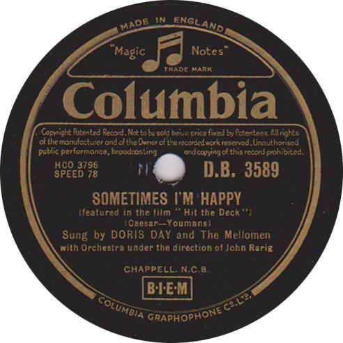 Doris Day - Sometimes I'm Happy / Just One Of Those Things