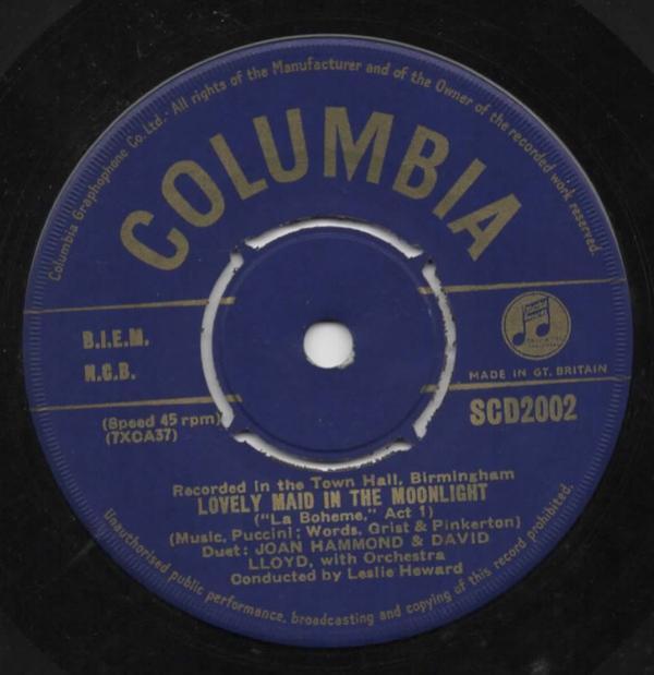 Joan Hammond, David Lloyd  - La Boheme (Act I) Lovely Maid In The Moonlight / (Act III) Mimi's Farewell