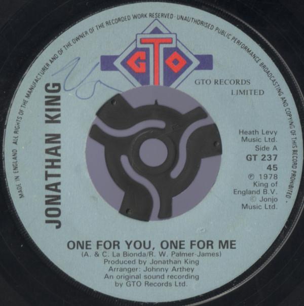 Jonathan King - One For You, One For Me