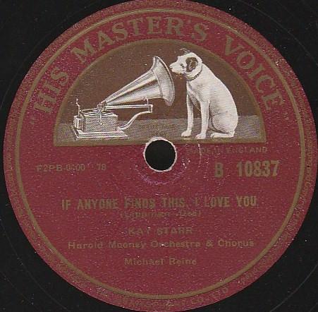Kay Starr, Hal Mooney And His Orchestra - If Anyone Finds This, I Love You / Turn Right