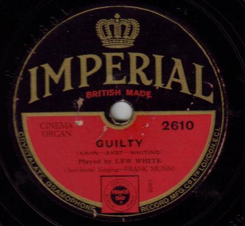 Lew White - Guilty / Sweet And Lovely