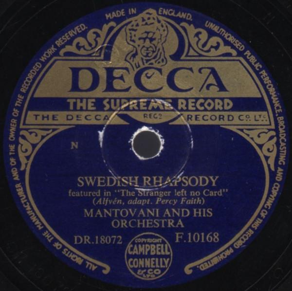 Mantovani And His Orchestra - Swedish Rhapsody / Jamaican Rumba
