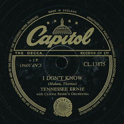 Tennessee Ernie Ford, Cliffie Stone & Orchestra - I Don't Know / Sweet Temptation