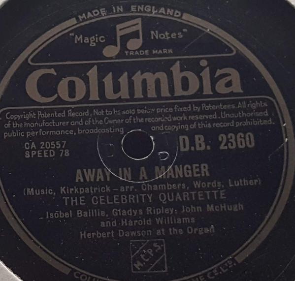 The Celebrity Quartette - Away In A Manger / The Coventry Carol