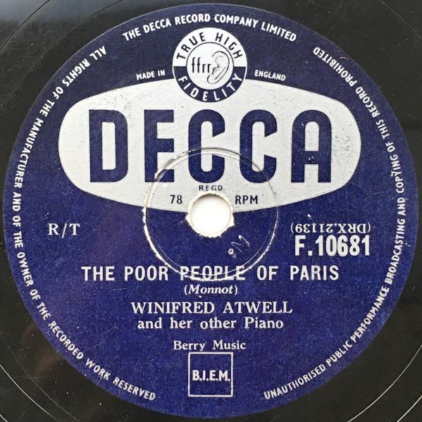 Winifred Atwell - The Poor People Of Paris / Piano Tuner's Boogie